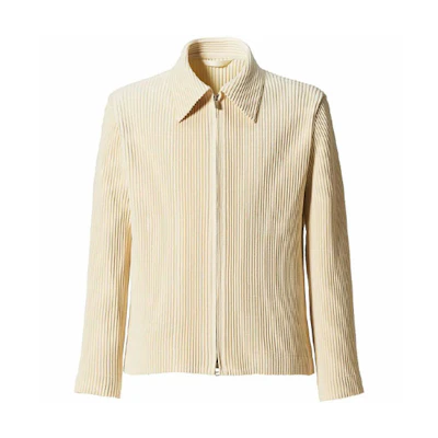 HOMME PLISSÉ ISSEY MIYAKE Ivory Pleated Zip-Up Jacket with Collar HP13FC314-03