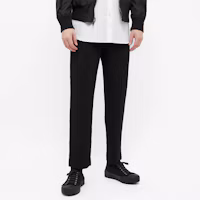 Shop Homme Plissé Issey Miyake 經典JF150直筒褶皺長褲 黑色 HP55JF150-15