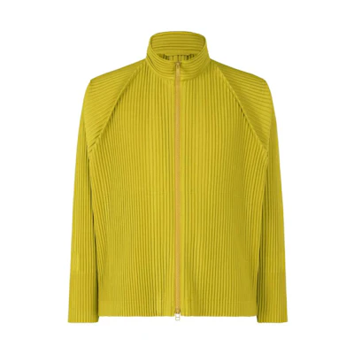 HOMME PLISSÉ ISSEY MIYAKE Monthly Color October Yellow Pleated Zip Jacket Mens HP33JC116-54