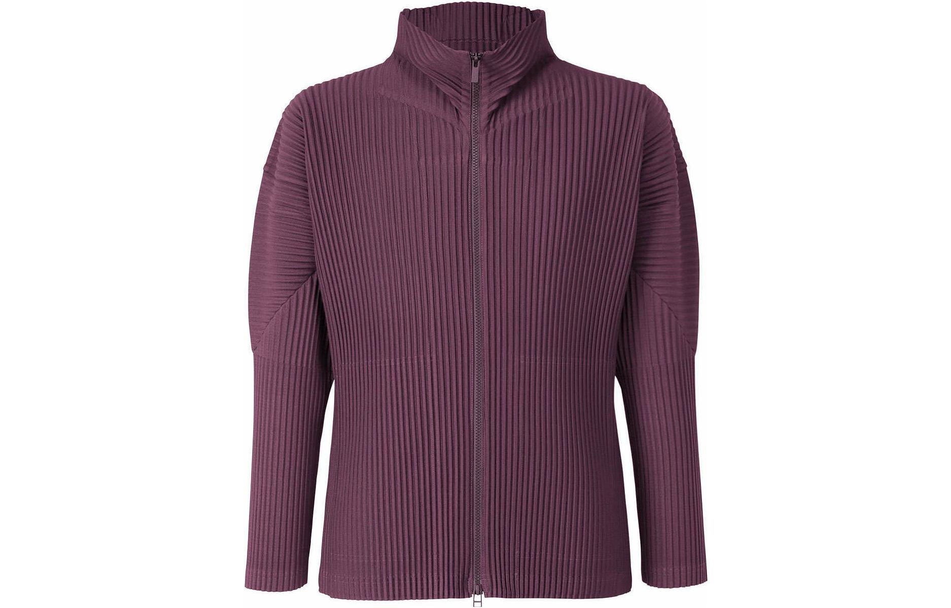 HOMME PLISSÉ ISSEY MIYAKE Mulberry Purple Zip-Up Jacket Long Sleeve HP23JL190-83