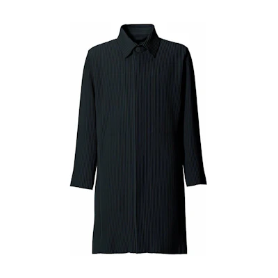 HOMME PLISSÉ ISSEY MIYAKE Navy Blue Pleated Long Jacket HP13FA315-75