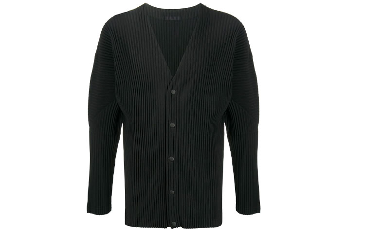HOMME PLISSÉ ISSEY MIYAKE Pleated Button Jacket Black HP08JL141-15