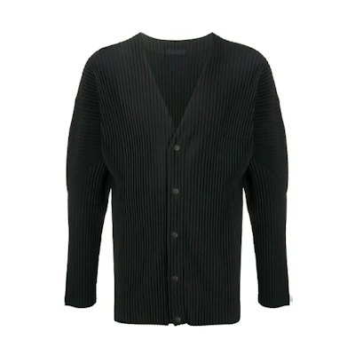 HOMME PLISSÉ ISSEY MIYAKE Pleated Button Jacket Black HP08JL141-15