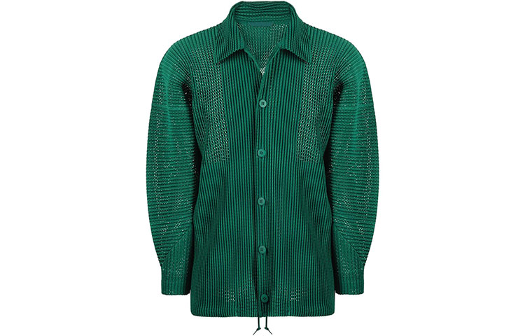 HOMME PLISSÉ ISSEY MIYAKE Pleated Logo Long-Sleeve Jacket Green Men HP16JC140-62