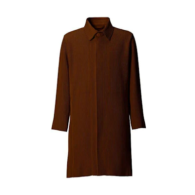 HOMME PLISSÉ ISSEY MIYAKE Pleated Long Jacket Brown Fashion Outerwear HP03FA006-45