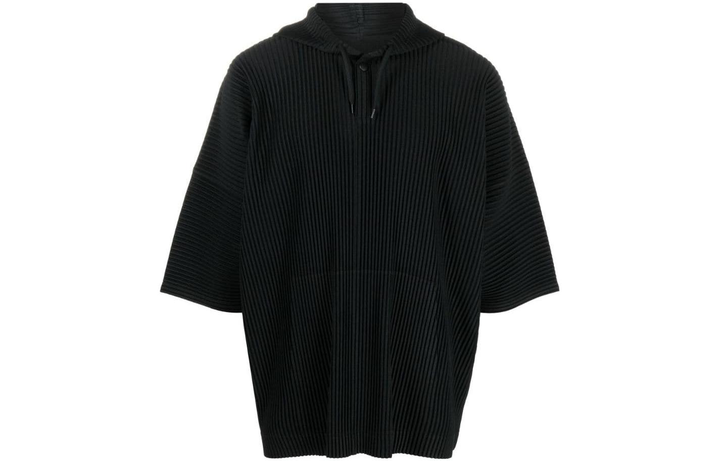HOMME PLISSÉ ISSEY MIYAKE Pleated Pullover Hoodie Black HP26JK19015