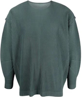 HOMME PLISSÉ ISSEY MIYAKE Pleated Pullover Sweatshirt Gray Blue HP-26J-K13-1 HOMME PLISSÉ ISSEY MIYAKE Pleated Pullover Sweatshirt Gray Blue HP-26J-K13-1