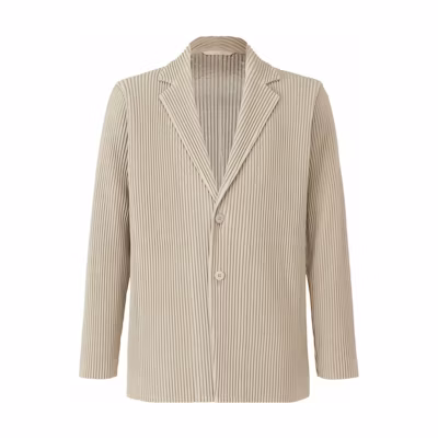 HOMME PLISSÉ ISSEY MIYAKE Pleated Single-Breasted Jacket Beige Menswear HP23JD155-10