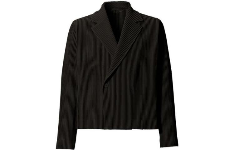 HOMME PLISSÉ ISSEY MIYAKE Pleated Single-Button Jacket - Charcoal Brown HP03JD209-45