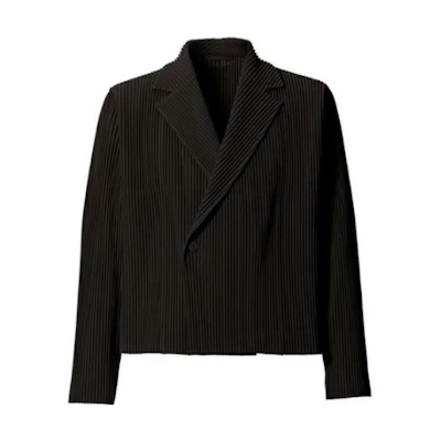 HOMME PLISSÉ ISSEY MIYAKE Pleated Single-Button Jacket - Charcoal Brown HP03JD209-45