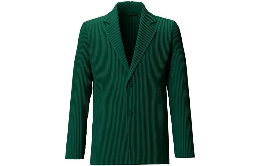 HOMME PLISSÉ ISSEY MIYAKE Pleated Solid Jacket Green () HP03JD208-62