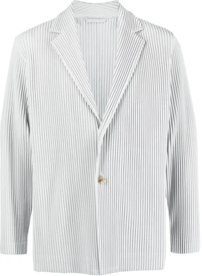 HOMME PLISSÉ ISSEY MIYAKE Jaket Pria Kerah Garis Pleated Abu Terang HP47JD401-11 Buy HOMME PLISSÉ ISSEY MIYAKE Jaket Pria Kerah Garis Pleated Abu Terang HP47JD401-11