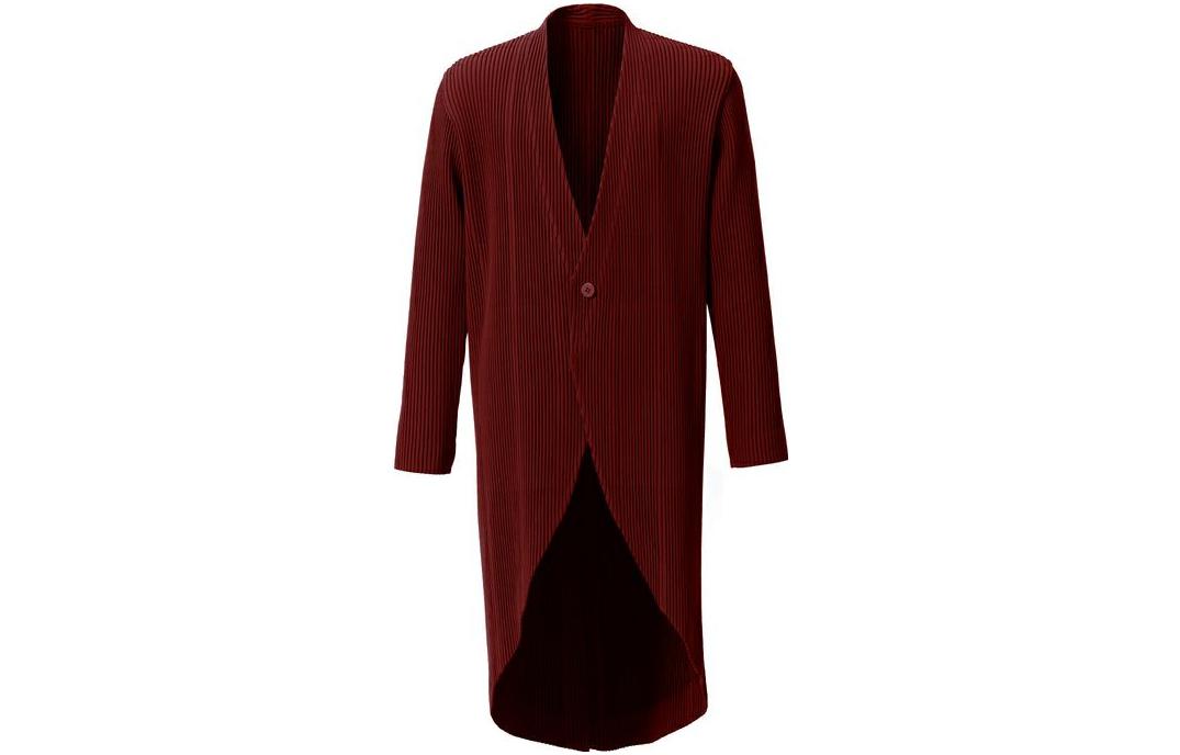 HOMME PLISSÉ ISSEY MIYAKE Pleated Tailcoat Jacket Red HP03FD103-24