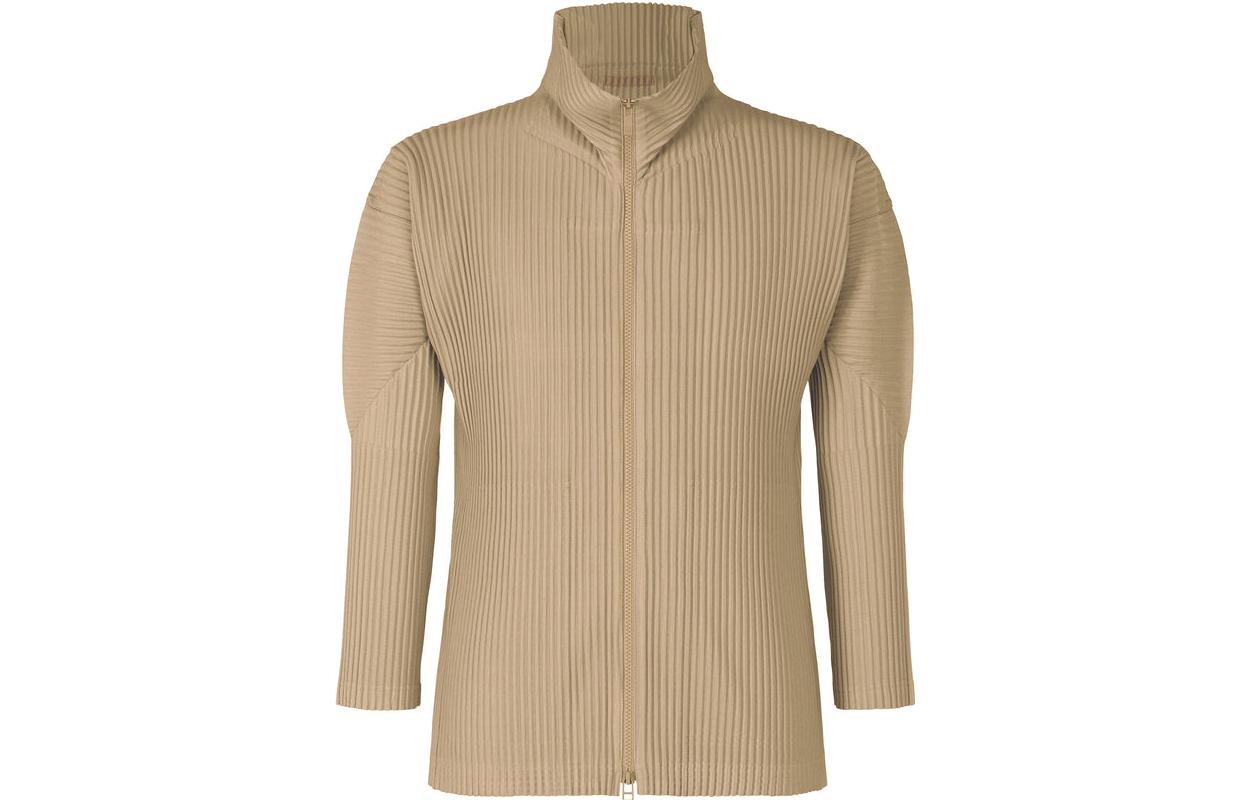 HOMME PLISSÉ ISSEY MIYAKE Pleated Zip Jacket Beige HP36JL190-41