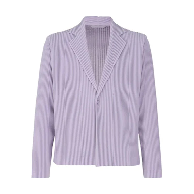 HOMME PLISSÉ ISSEY MIYAKE Purple Solid V-Neck Single-Breasted Jacket Men HP36JD15580