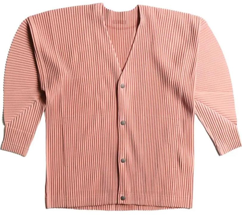 homme-plisse-issey-miyake-salmon-pink-v-neck-button-up-knit-cardigan-menswear-hp-46-jl-111-23