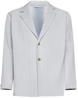 HOMME PLISSÉ ISSEY MIYAKE Single-Breasted Blazer Jacket Light Gray Men’s HP39JD401-11 HOMME PLISSÉ ISSEY MIYAKE Single-Breasted Blazer Jacket Light Gray Men’s HP39JD401-11