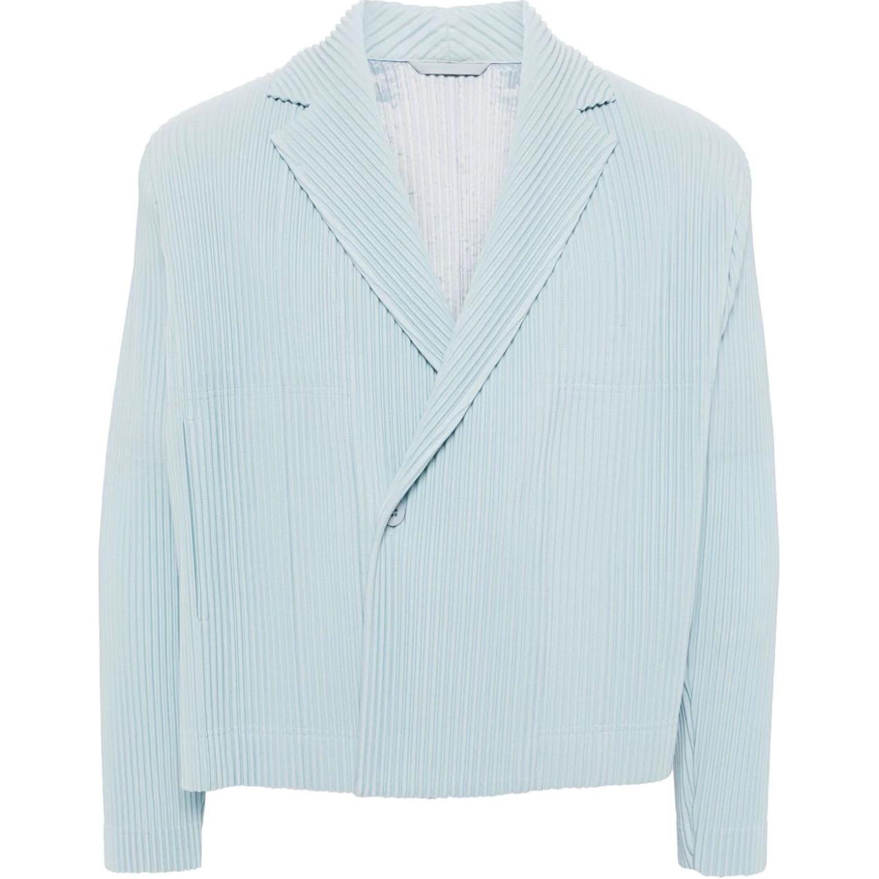 HOMME PLISSÉ ISSEY MIYAKE Single-Breasted Long Sleeve Jacket Light Blue HP46JD156-71