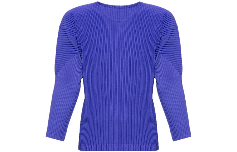 HOMME PLISSÉ ISSEY MIYAKE Solid Blue Crewneck Pullover Sweatshirt HP38JK112-84