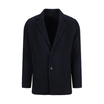 HOMME PLISSÉ ISSEY MIYAKE Solid Blue Single-Breasted Long Sleeve Jacket Men HP39JD401-75