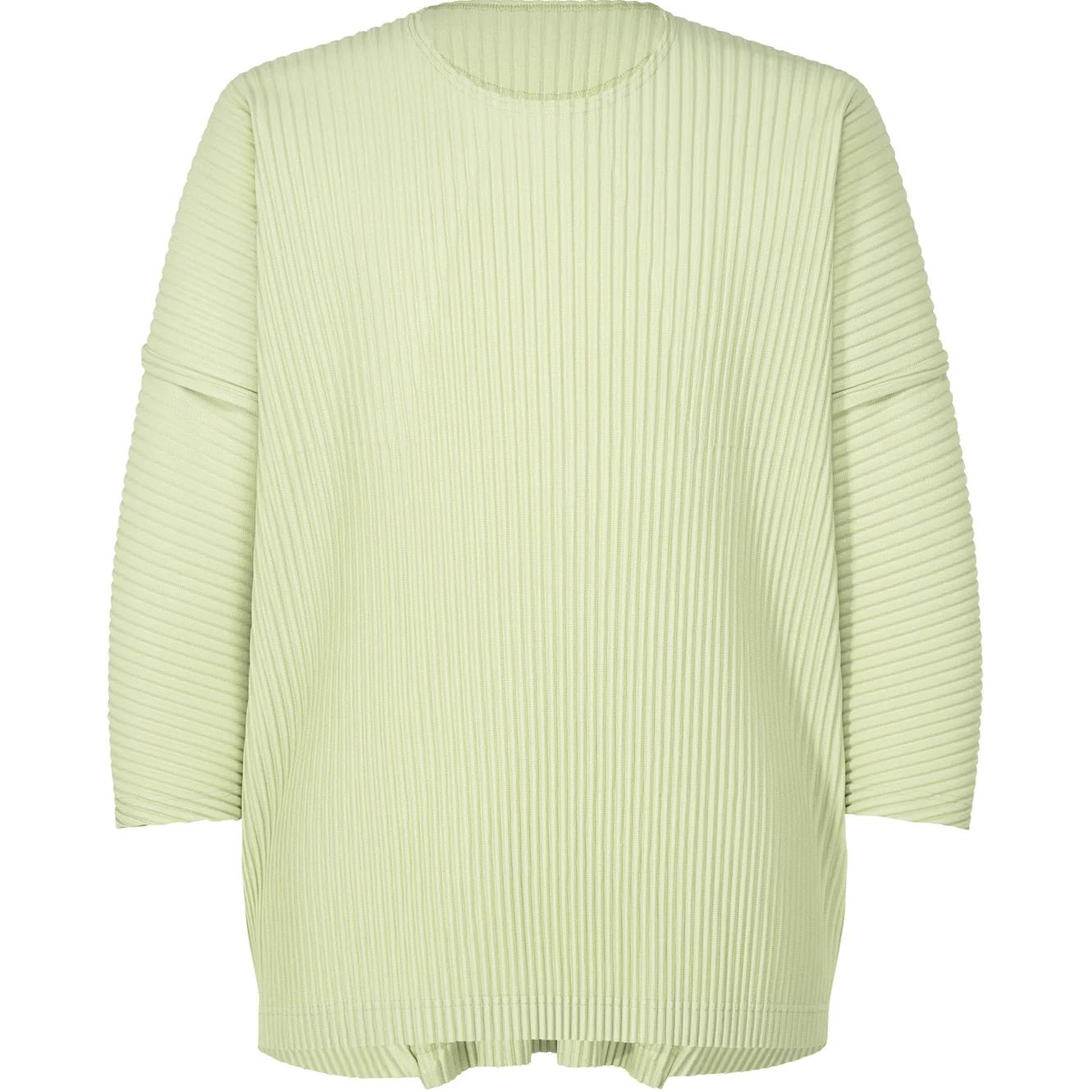 Order Homme Plissé Issey Miyake 綠色3/4袖經典褶皺男士T恤 HP46JK118-61