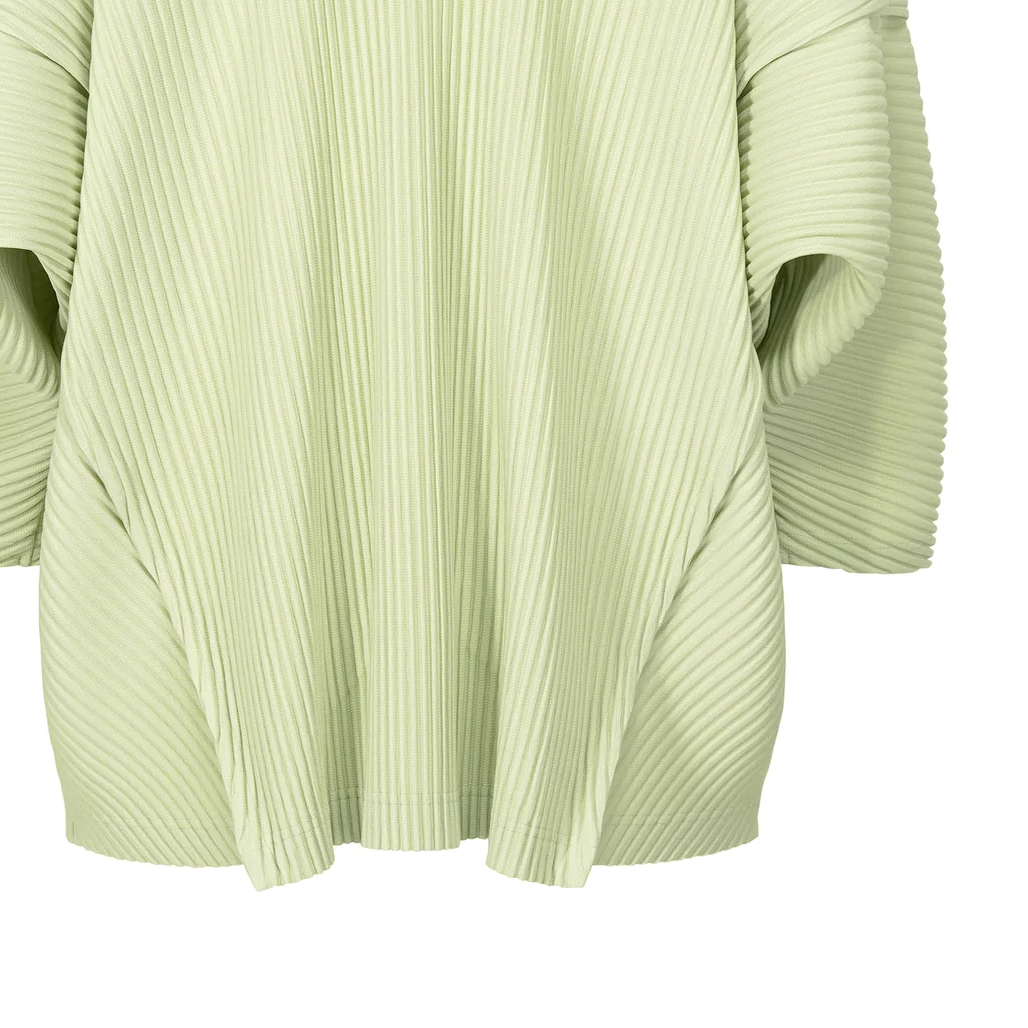 Details for Homme Plissé Issey Miyake 綠色3/4袖經典褶皺男士T恤 HP46JK118-61