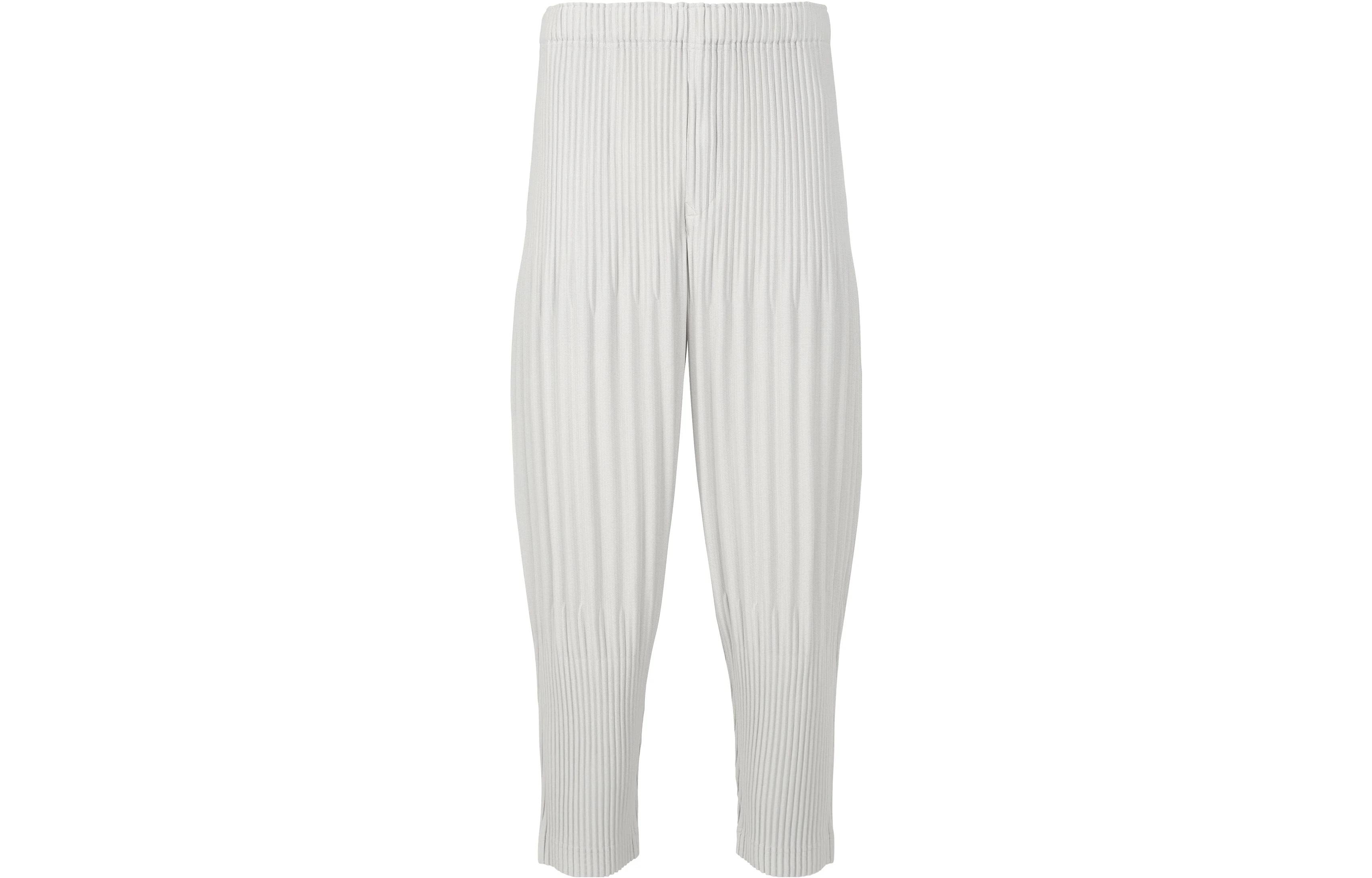 Homme Plissé Issey Miyake Solid Pleated Casual Pants  Grey. HP55JF451-11