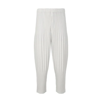 Homme Plissé Issey Miyake Solid Pleated Casual Pants Grey. HP55JF451-11