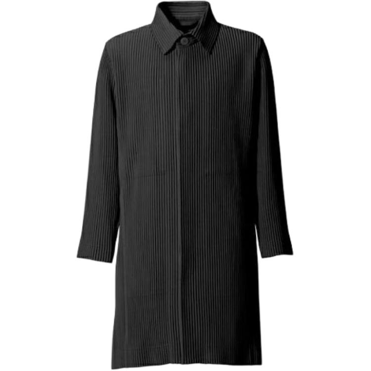 HOMME PLISSÉ ISSEY MIYAKE Solid Pleated Long Jacket Men HP03FA006-15