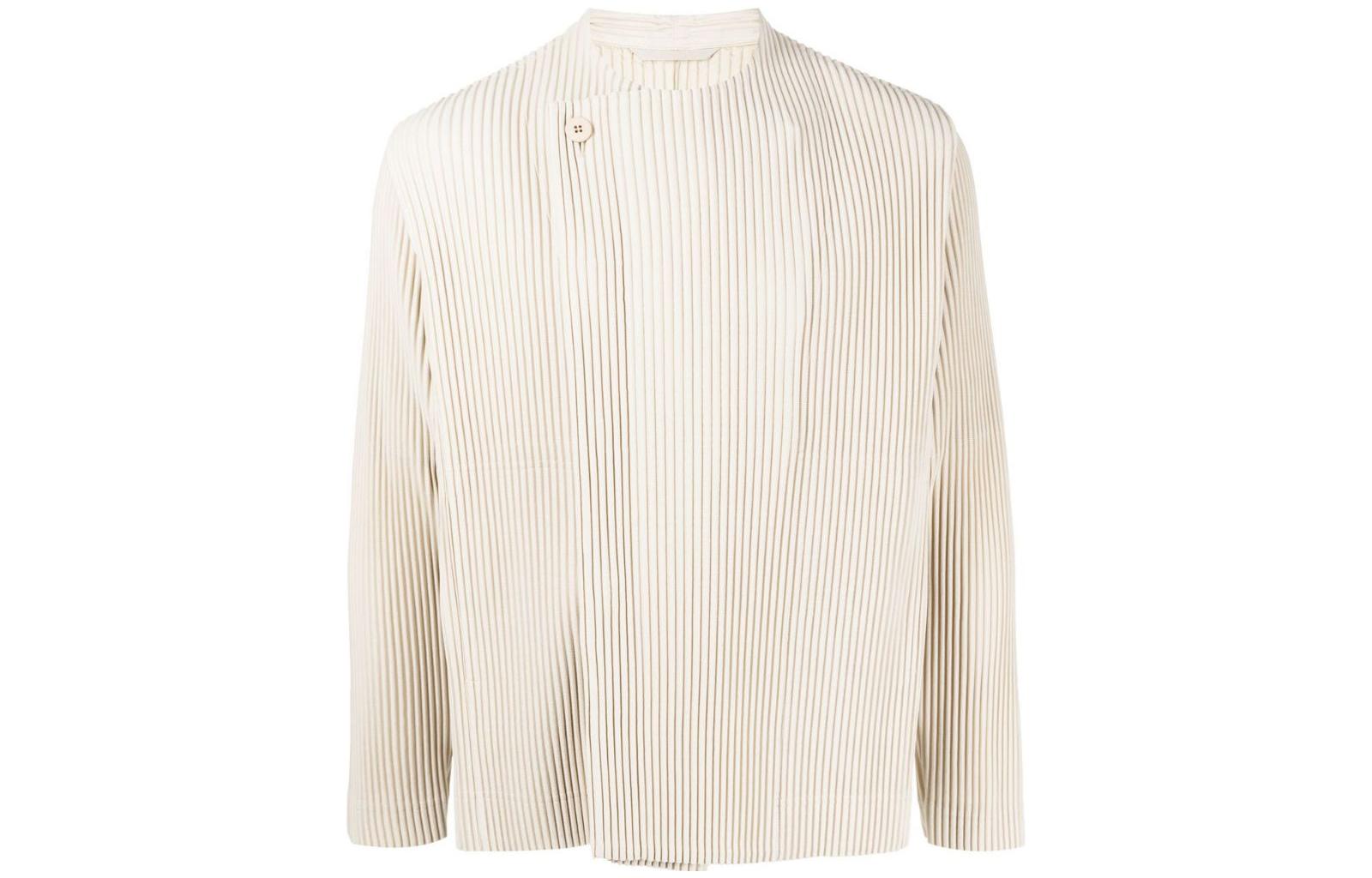 HOMME PLISSÉ ISSEY MIYAKE Solid Pleated Long Sleeve Jacket HP26JD16611
