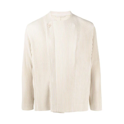HOMME PLISSÉ ISSEY MIYAKE Solid Pleated Long Sleeve Jacket HP26JD16611