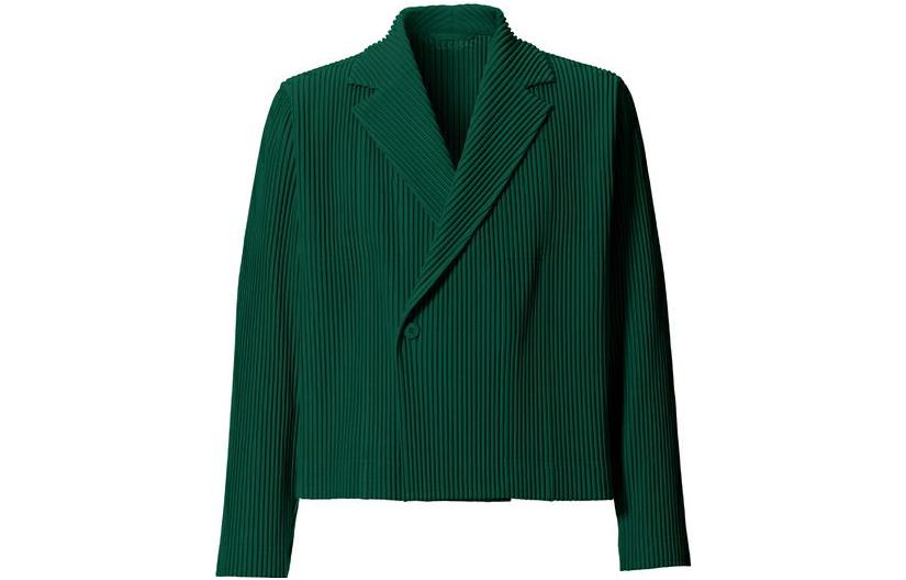 HOMME PLISSÉ ISSEY MIYAKE Solid Pleated Short Jacket Leaf Green HP03JD209-62