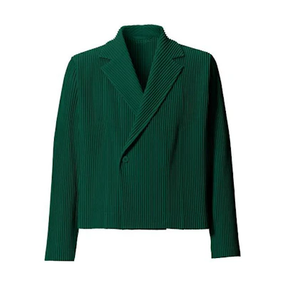 HOMME PLISSÉ ISSEY MIYAKE Solid Pleated Short Jacket Leaf Green HP03JD209-62