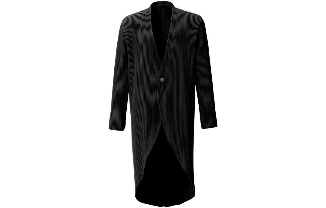 HOMME PLISSÉ ISSEY MIYAKE Solid Pleated Tailcoat Jacket Black HP03FD103-15