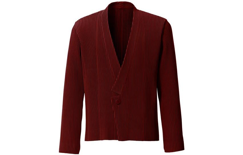 HOMME PLISSÉ ISSEY MIYAKE Solid Pleated V-Neck Jacket Men’s HP03FD102-24