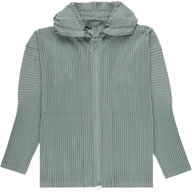 HOMME PLISSÉ ISSEY MIYAKE Solid Stripe Hoodie Jacket for Men HP38JL106-16