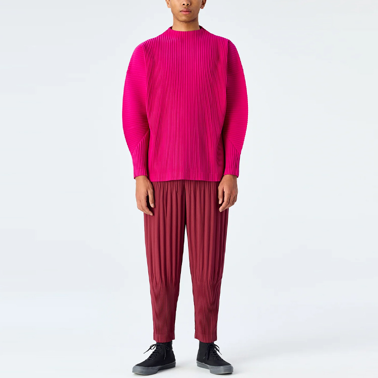 Purchase オムプリッセ イッセイミヤケ ソリッドストライプ 長袖Tシャツ カジュアルウェア HP38JK123-25