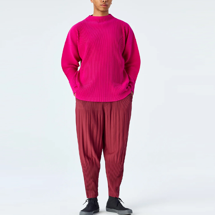 Details for オムプリッセ イッセイミヤケ ソリッドストライプ 長袖Tシャツ カジュアルウェア HP38JK123-25