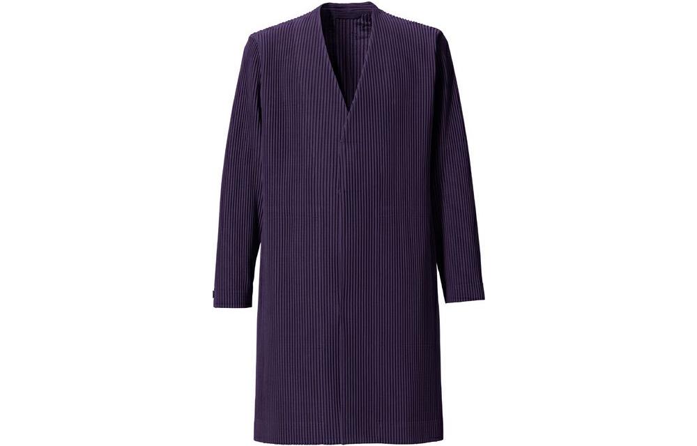 HOMME PLISSÉ ISSEY MIYAKE Solid V-Neck Long-Sleeve Jacket Purple HP03JD214-82
