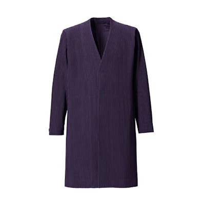 HOMME PLISSÉ ISSEY MIYAKE Solid V-Neck Long-Sleeve Jacket Purple HP03JD214-82