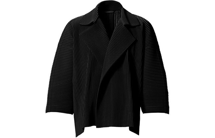 HOMME PLISSÉ ISSEY MIYAKE SS21 Black Casual Short Blazer Jacket HP03JL120-15