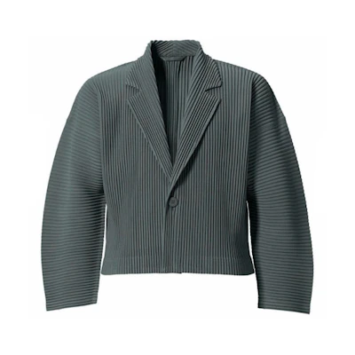 HOMME PLISSÉ ISSEY MIYAKE SS21 Gray Long Sleeve Blazer Jacket for Men HP13JC105-14