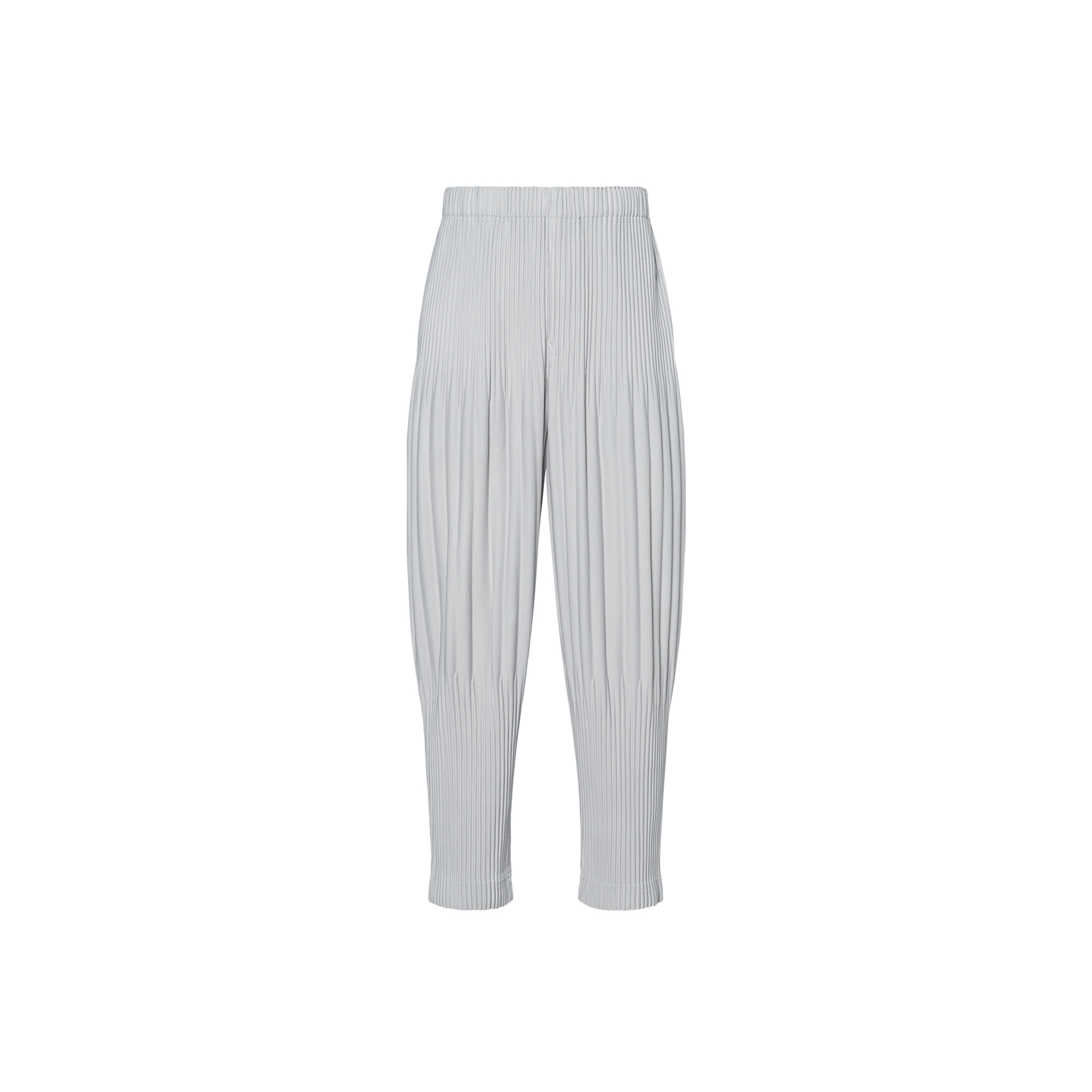 Homme Plissé Issey Miyake SS21 Gray Pleated Cropped Pants  Casual Trousers. HP55JF153-11