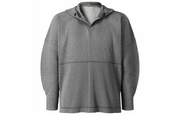 HOMME PLISSÉ ISSEY MIYAKE SS21 Grey Hooded Pullover Long-Sleeve Hoodie HP13JK140-12