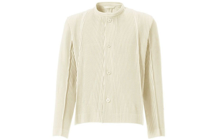 HOMME PLISSÉ ISSEY MIYAKE SS21 Ivory Rock Pattern Single-Breasted Jacket Mens HP11JC157-03