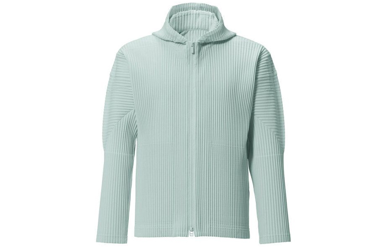 HOMME PLISSÉ ISSEY MIYAKE SS21 Pleated Zip Hoodie Mens Light Blue HP11JL110-11