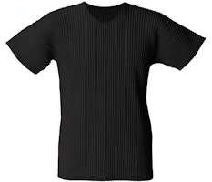 Homme Plissé Issey Miyake SS22 Black Pleated Crewneck T-Shirt for Men HP55JK020-15 Homme Plissé Issey Miyake SS22 Black Pleated Crewneck T-Shirt for Men HP55JK020-15