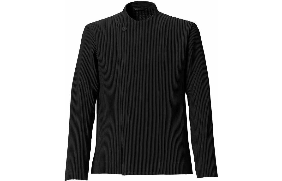HOMME PLISSÉ ISSEY MIYAKE SS22 Black Tailored Pleated Stand Collar Jacket Men HP21JD166-15