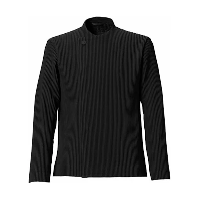 HOMME PLISSÉ ISSEY MIYAKE SS22 Black Tailored Pleated Stand Collar Jacket Men HP21JD166-15