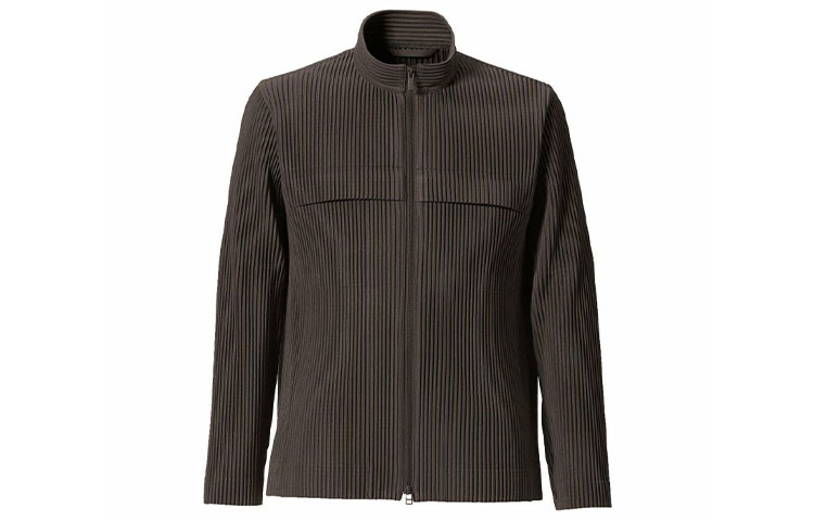 HOMME PLISSÉ ISSEY MIYAKE SS22 Brown Pleated Zip-up Jacket HP21JC174-44